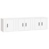 vidaXL Set Mobili Porta TV 3 pz Bianco in Legno Multistrato