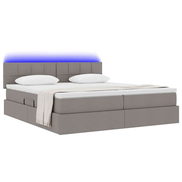 vidaXL Letto con luci a strisce a LED Talpa 180 x 200 cm Tessuto