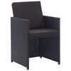 vidaXL Set da Pranzo da Giardino 15 pz con Cuscini in Polyrattan Nero