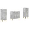 vidaXL Set di armadietti da bagno in 3 pezzi DELFT Grigio Cemento