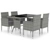 vidaXL Set Mobili da Pranzo Giardino 5 pz Polyrattan Antracite Grigio