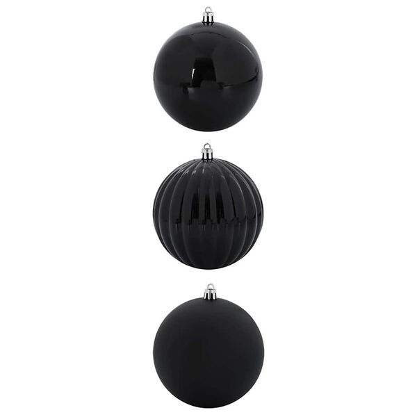 vidaXL Set di Palle di Natale 3 pcs Nero Plastica