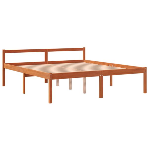 vidaXL Letto per Anziani Marrone Cera 160x200cm Legno Massello di Pino
