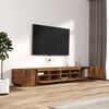 vidaXL Set Mobili TV 3pz con Luci LED Rovere Fumo in Legno Multistrato