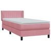 vidaXL Giroletto a Molle con Materasso Rosa 90x220 cm Velluto