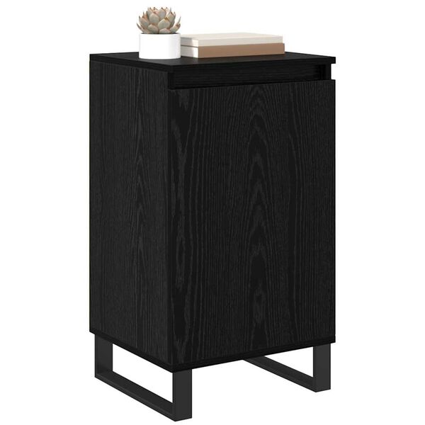 vidaXL Credenza Rovere Nero 40 x 35 x 70 cm Legno multistrato