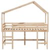 vidaXL Letto Soppalco con Scala e Tetto 90x200 cm Legno Massello Pino