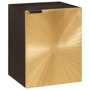 vidaXL Mobile da Bagno con lo scaffale Nero e Oro 38 x 33 x 48 cm