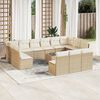vidaXL Set Divani da Giardino 14pz con Cuscini in Polyrattan Beige