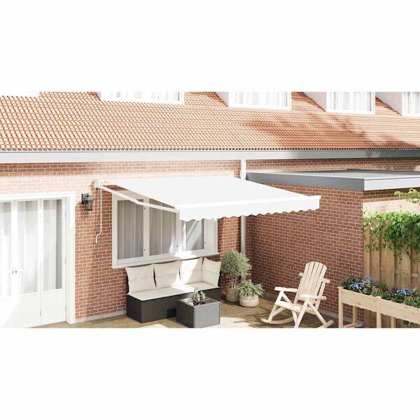 vidaXL Tenda Retrattile Bianco 350 x 250 cm Tessuto