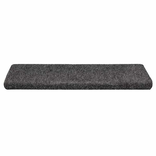 vidaXL Tappetini per scale autoadesivi 30 pz 65x21x4 cm Grigio Scuro bordo rettangolare