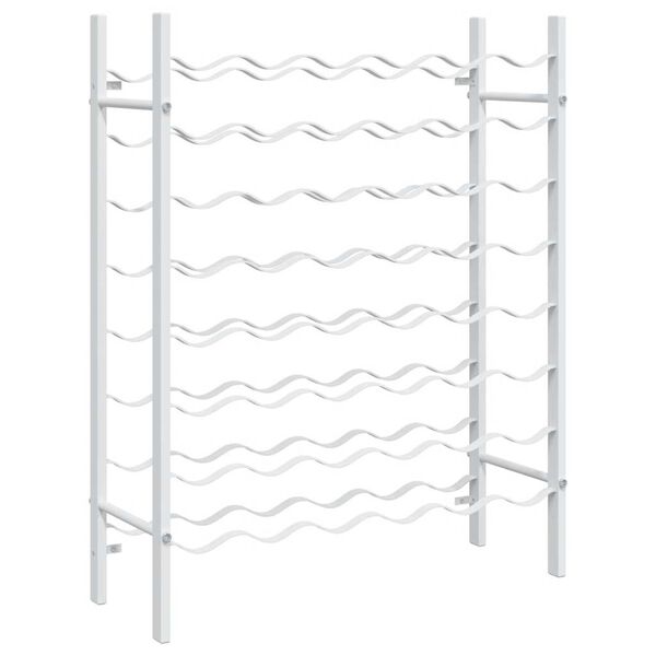 vidaXL Portabottiglie per 48 Bottiglie Bianco in Metallo