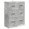 vidaXL Mobile con Cassetti Grigio Cemento 66 x 34,5 x 87 cm