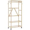 vidaXL Appendiabiti con Ripiani e Ruote 90x40x179,5 cm in Bamb&ugrave;