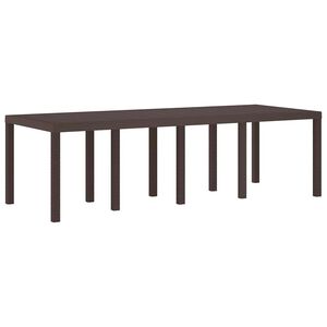 vidaXL Tavolo da Giardino Marrone 250 x 100 x 73 cm polyrattan