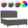 vidaXL Letto a Molle con Materasso e LED Grigio Scuro 160x200 cm