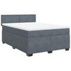 vidaXL Giroletto a Molle con Materasso Grigio Scuro 140x190 cm Velluto