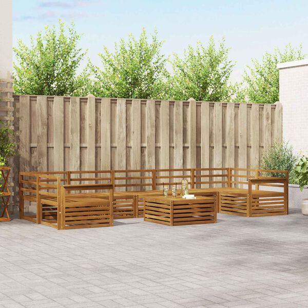 vidaXL Set di divani da esterno 8 pcs Naturale