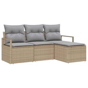 vidaXL Set di divani 4 pcs Beige polyrattan