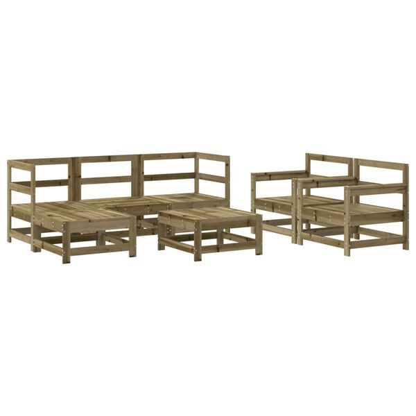 vidaXL Set Salotto da Giardino 7 pz in Legno Impregnato di Pino
