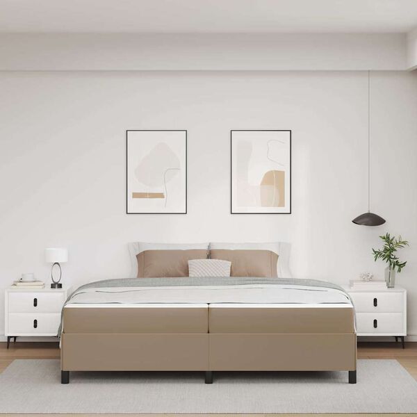 vidaXL Struttura del letto Cappuccino 200 x 200 cm Tessuto