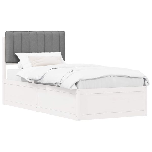 vidaXL Letto con Testiera Rivestita Grigio chiaro 90 x 200 cm