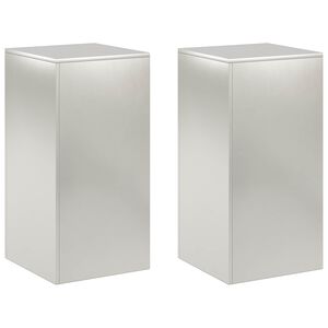 vidaXL Supporto per piante 2 pcs Argento 40 x 40 x 80 cm Acciaio