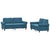 vidaXL Set di Divani 2 pz con Cuscini Blu in Velluto