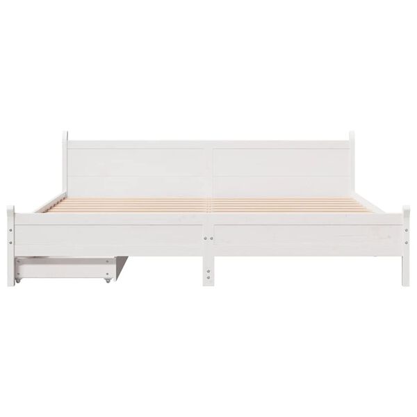 vidaXL Letto senza Materasso Bianco 180x200 cm Legno Massello di Pino