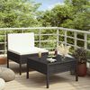 vidaXL Set Divani da Giardino 2 pz con Cuscini in Polyrattan Nero