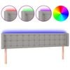 vidaXL Testiera a LED Grigio Chiaro 183x16x78/88 cm in Tessuto