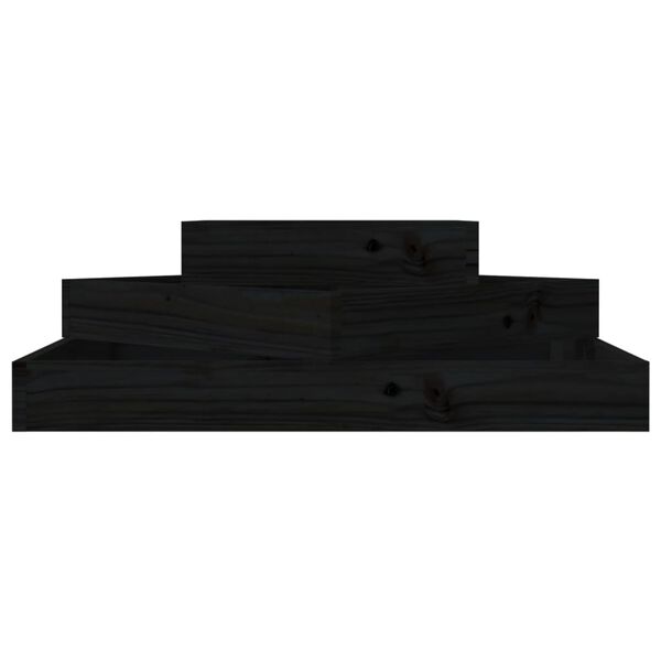 vidaXL Fioriera Nera 83x83x27 cm in Legno Massello di Pino
