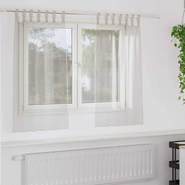 vidaXL Tenda in Velo con tende 2 pcs Crema 140 x 140 cm Poliestere