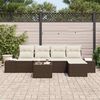 vidaXL Set Divano da Giardino con cuscino 6 pcs Marrone polyrattan