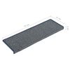 vidaXL Tappetini per scale 15 pz 65x21x4 cm Grigio chiaro e blu con bordo rettangolare