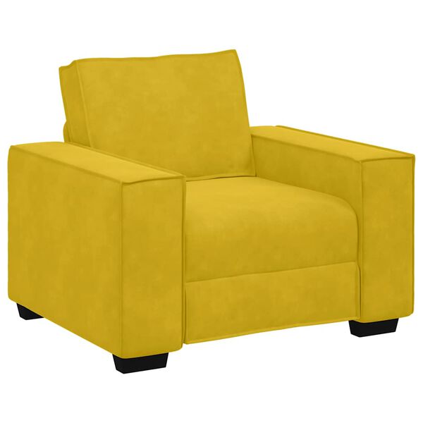 vidaXL Divano Sedia Giallo 60 cm Velluto