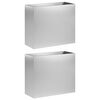 vidaXL Vaso da giardino 2 pz Argento 50 x 20 x 40 cm Acciaio zincato