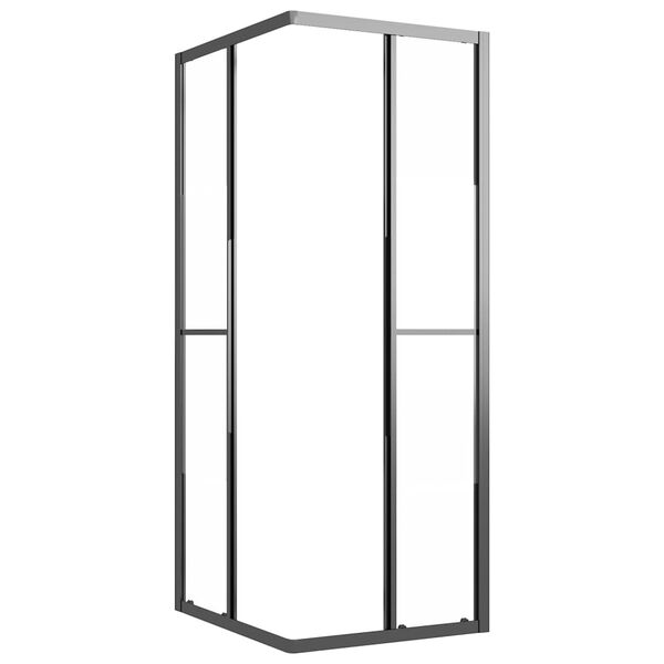 vidaXL Cabina Doccia ESG Semi Smerigliato 90x70x180 cm Nera