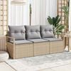 vidaXL Set Divano da Giardino 3 pcs Beige e Grigio Chiaro polyrattan