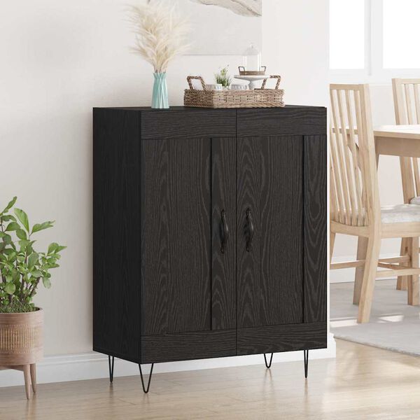 vidaXL Credenza Rovere Nero 69,5 x 34 x 90 cm