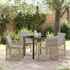vidaXL Set da Pranzo per Giardino 5 pcs Beige polyrattan