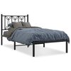vidaXL Giroletto con Testiera in Metallo Nero 90x190 cm