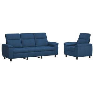 vidaXL Set di divani 2 pcs Blu Tessuto