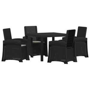 vidaXL Set da Pranzo per Giardino 5 pz Antracite e Grigio chiaro PP