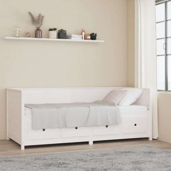 vidaXL Dormeuse senza Materasso Bianca 90x200 cm Legno Massello Pino