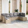 vidaXL Set Divano da Giardino con cuscino 7 pcs Beige polyrattan