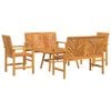 vidaXL Set Lounge da Giardino 5 pz Marrone Legno di Acacia Massello