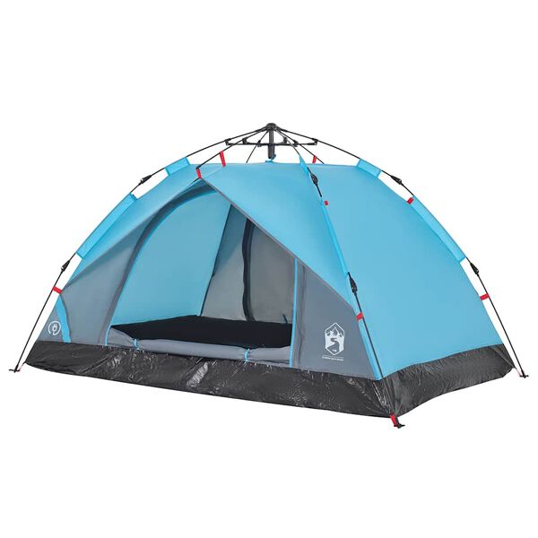 vidaXL Tenda a Cupola da Campeggio 3 Persone Blu a Rilascio Rapido