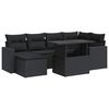 vidaXL Set Divani da Giardino con Cuscini 7pz Nero Polyrattan