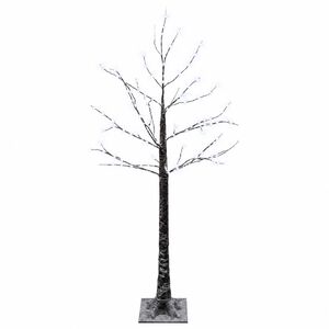 vidaXL Albero di Natale LED innevato Marrone 22 x 22 x 120 cm Plastica